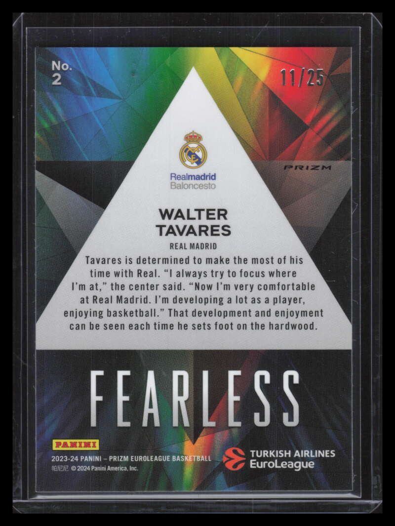 2023-24 Panini Prizm EuroLeague Fearless Prizms Mojo 2 Walter Tavares 11/25