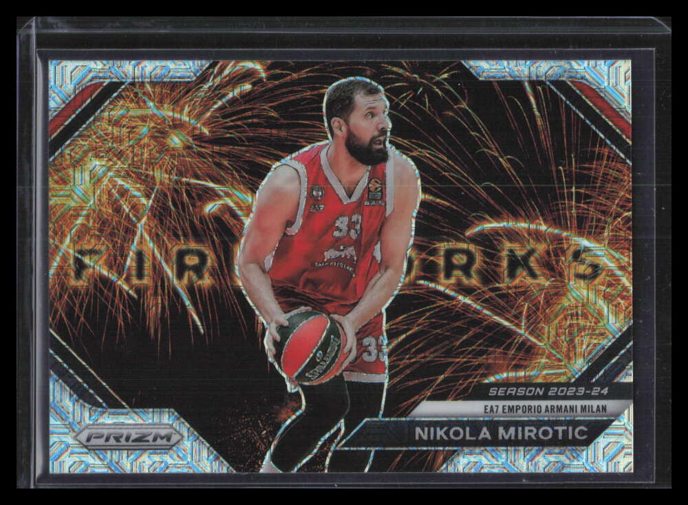 2023-24 Panini Prizm EuroLeague Fireworks Prizms Mojo 13 Nikola Mirotic 8/25