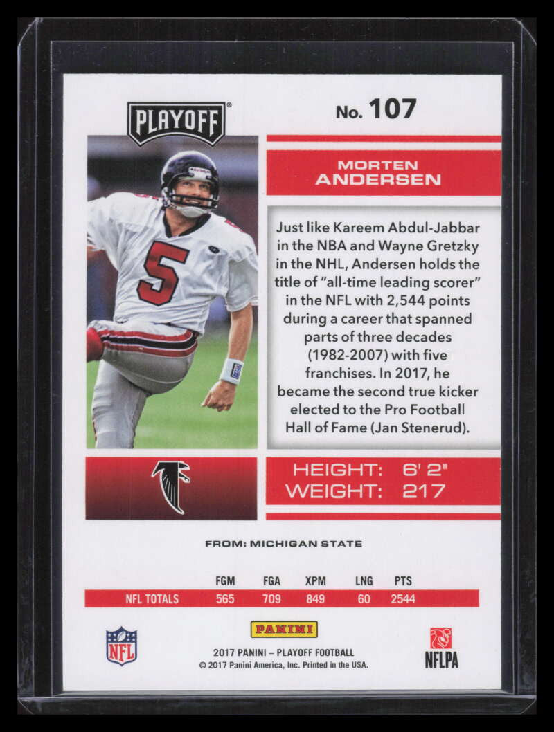 2017 Playoff 3rd Down 107 Morten Andersen 24/25