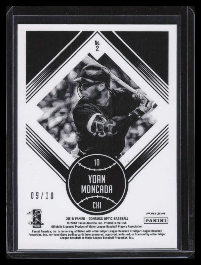 2018 Donruss Optic Gold Refractor 2 Yoan Moncada DK 9/10 Diamond Kings