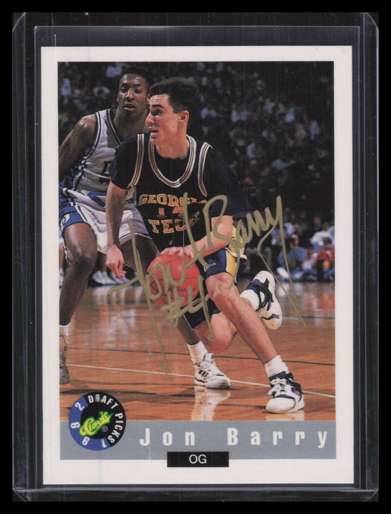 1992 Classic Draft Picks National Convention Autographs Jon Barry Rookie Auto