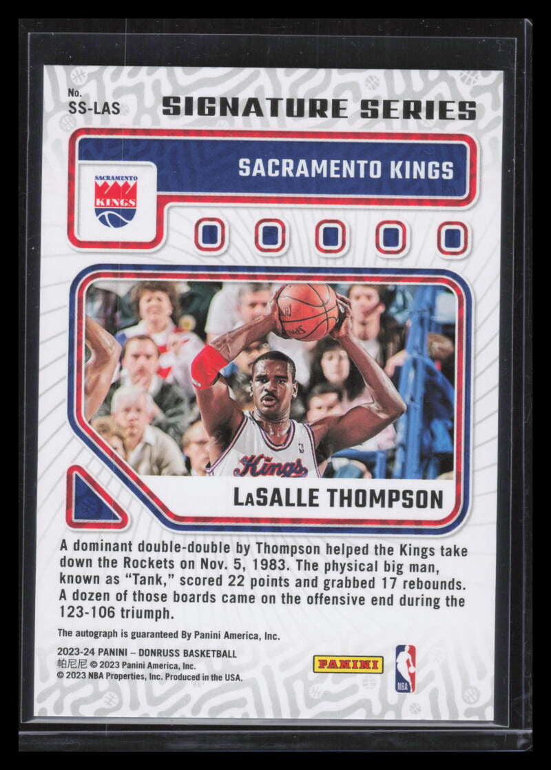 2023-24 Donruss Signature Series Holo Yellow Laser 67 LaSalle Thompson Auto 2/15