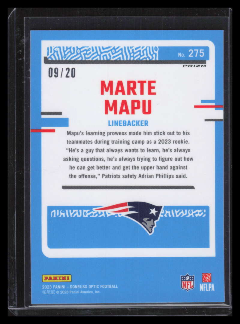 2023 Donruss Optic Lime Green Refractor 275 Marte Mapu RR Rated Rookie 9/20