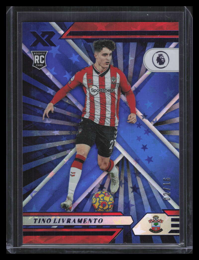 2021-22 Chronicles Premier League Blue Astro 131 Tino Livramento XR Rookie 2/16