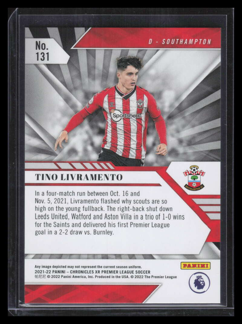 2021-22 Chronicles Premier League Blue Astro 131 Tino Livramento XR Rookie 2/16