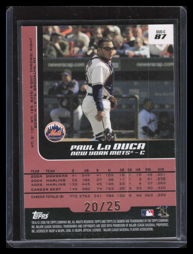 2006 Topps Co-Signers Changing Faces HyperSilver Red 87c Lo Duca Beltran 20/25