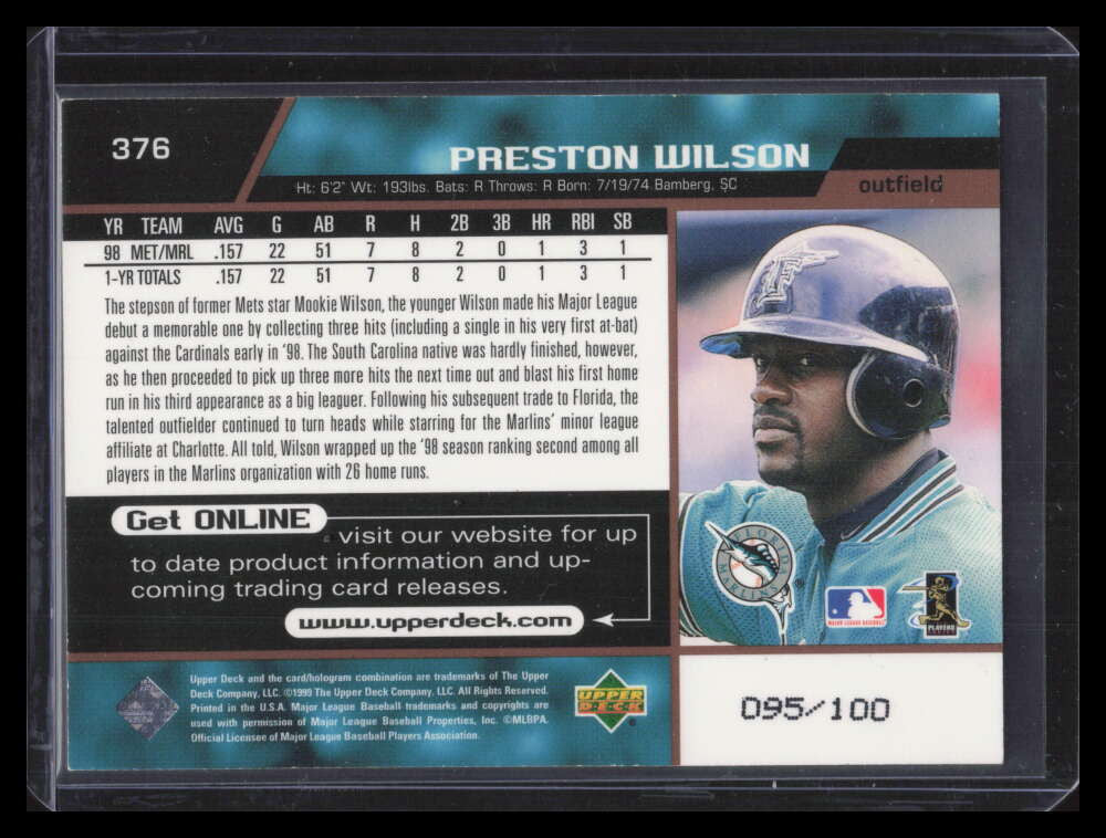 1999 Upper Deck Exclusives Level 1 376 Preston Wilson 95/100