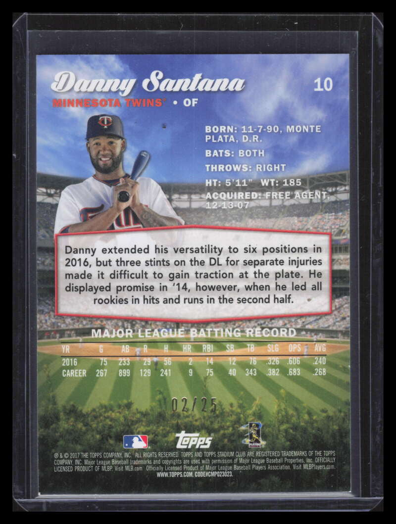 2017 Stadium Club Rainbow Foil 10 Danny Santana 2/25