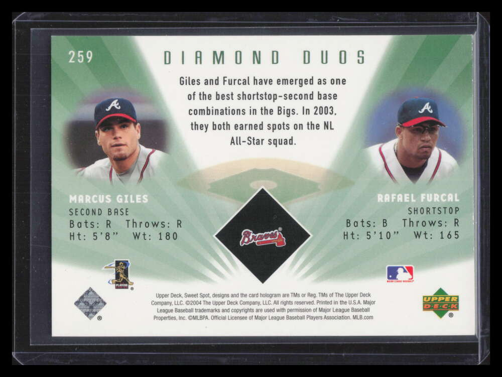 2004 Sweet Spot Wood 259 Marcus Giles Rafael Furcal DD 27/99 Diamond Duos