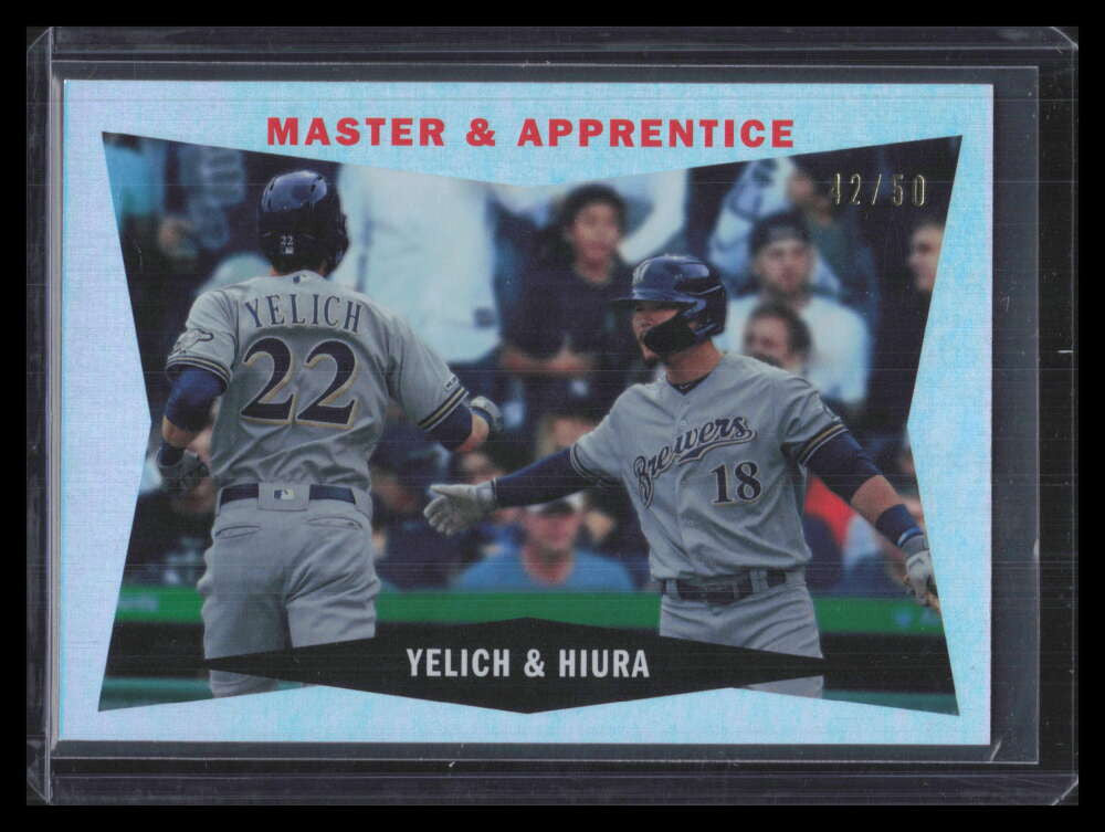 2020 Topps Archives '60 Topps Combo Cards Silver Foil 60ccyh Hiura Yelich 42/50