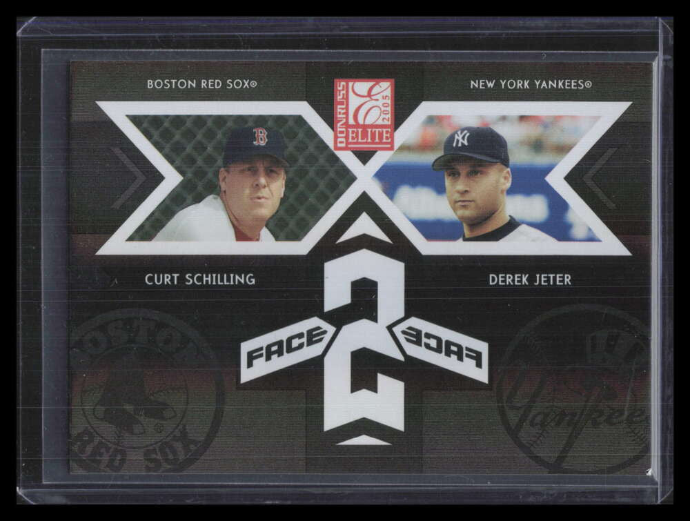 2005 Donruss Elite Face 2 Face Black 10 Curt Schilling Derek Jeter 369/500