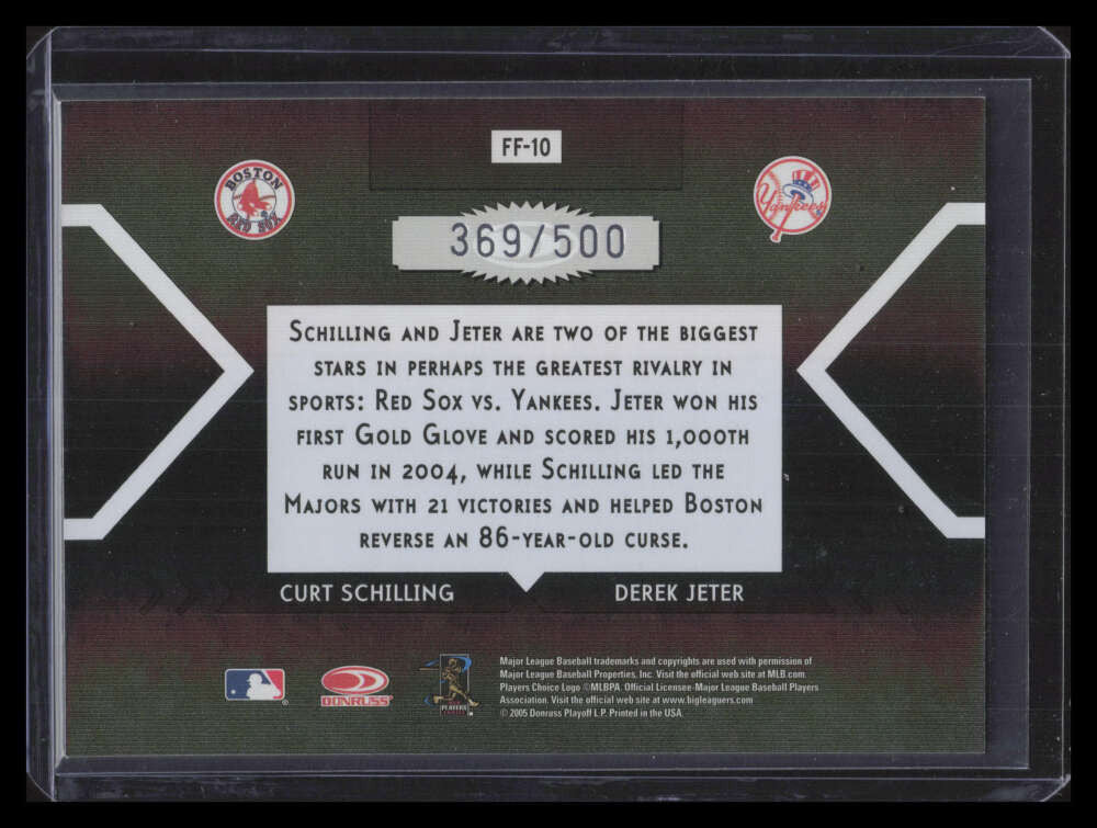 2005 Donruss Elite Face 2 Face Black 10 Curt Schilling Derek Jeter 369/500