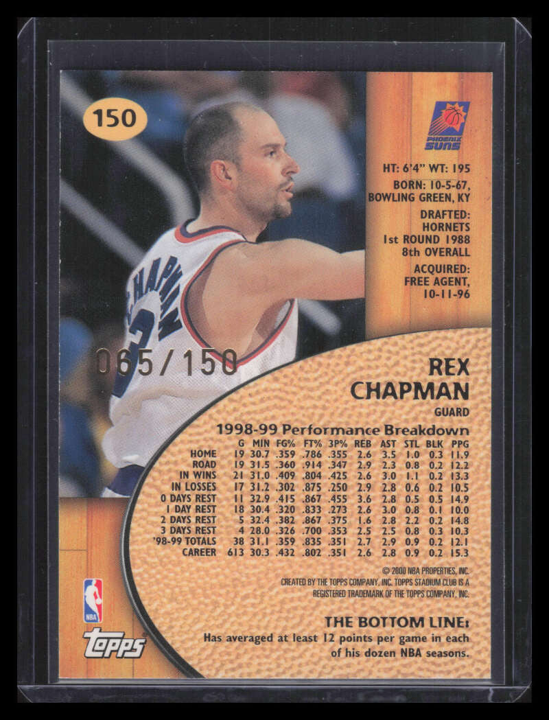 1999-00 Stadium Club One of a Kind 150 Rex Chapman 65/150
