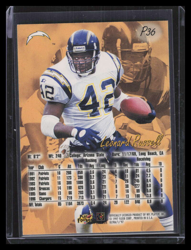1997 Ultra Platinum Medallion p36 Leonard Russell