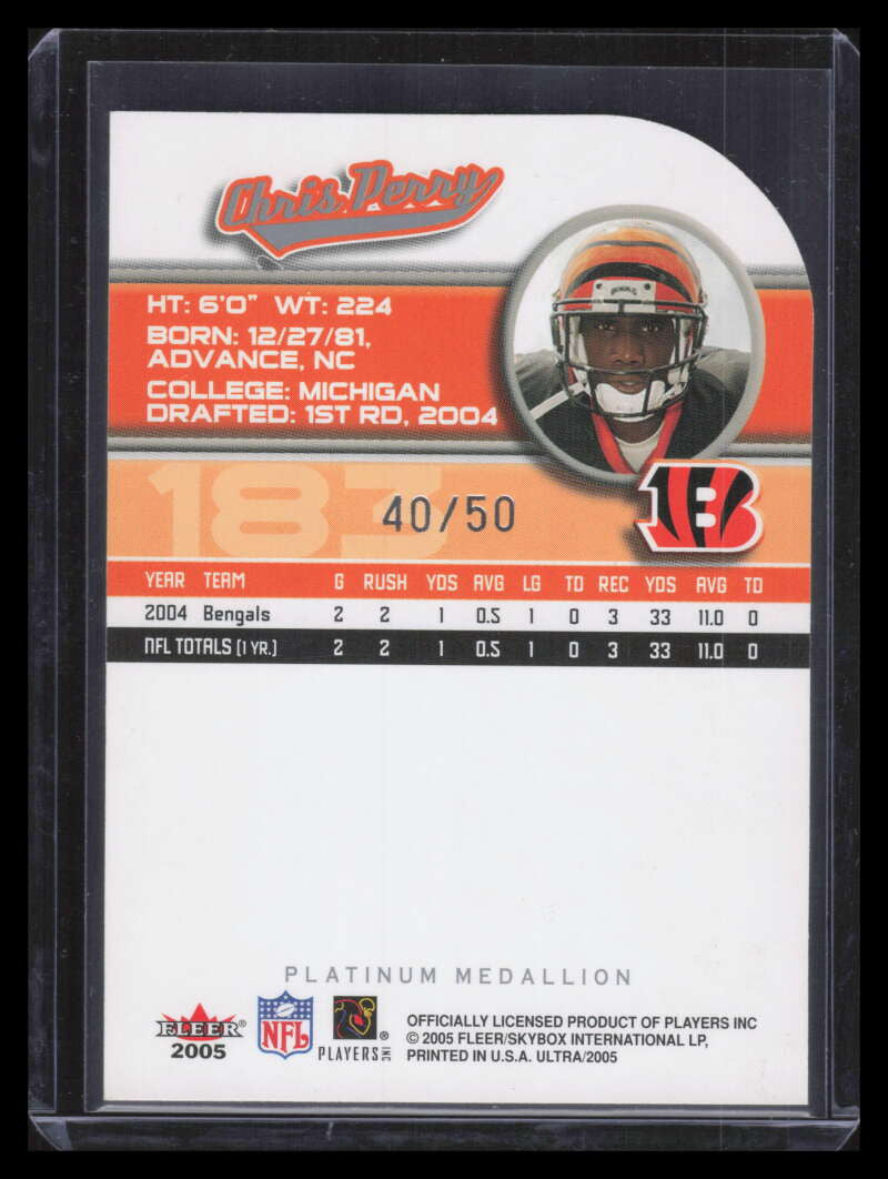 2005 Ultra Platinum Medallion 183 Chris Perry 40/50