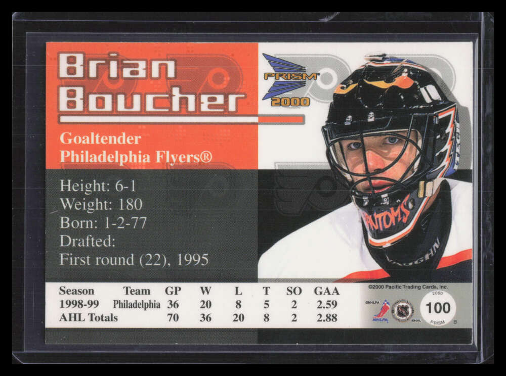 1999-00 Pacific Prism Holographic Blue 100 Brian Boucher 25/80