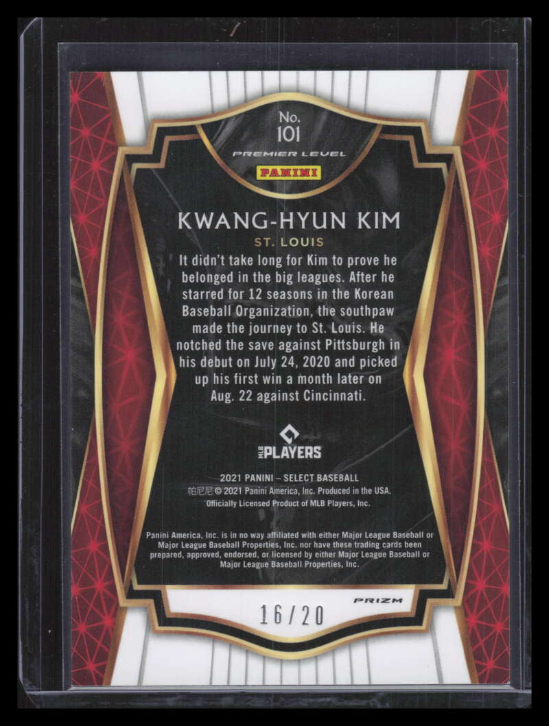 2021 Select Tie Dye Refractor 101 Kwang-Hyun Kim PRM 16/20 Premier Level