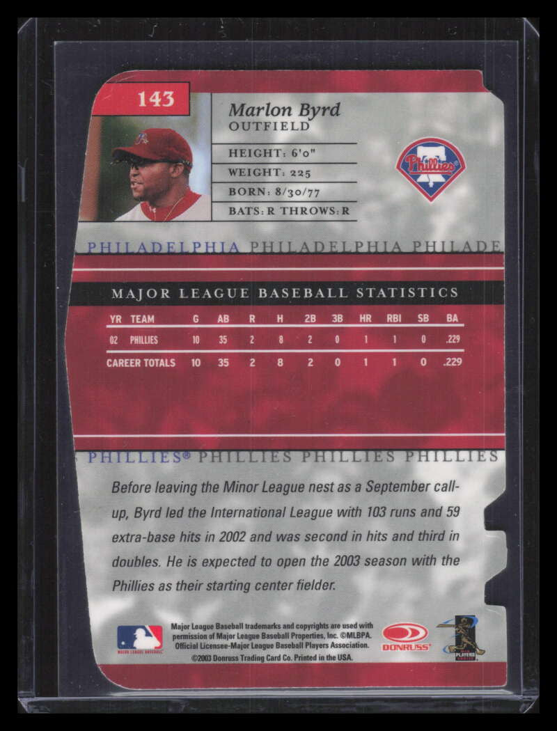 2003 Donruss Elite Status Gold 143 Marlon Byrd 14/24