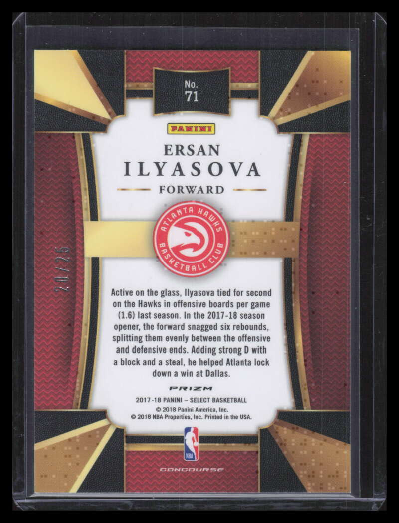 2017-18 Select Prizms Tie Dye Refractor 71 Ersan Ilyasova 20/25 Concourse