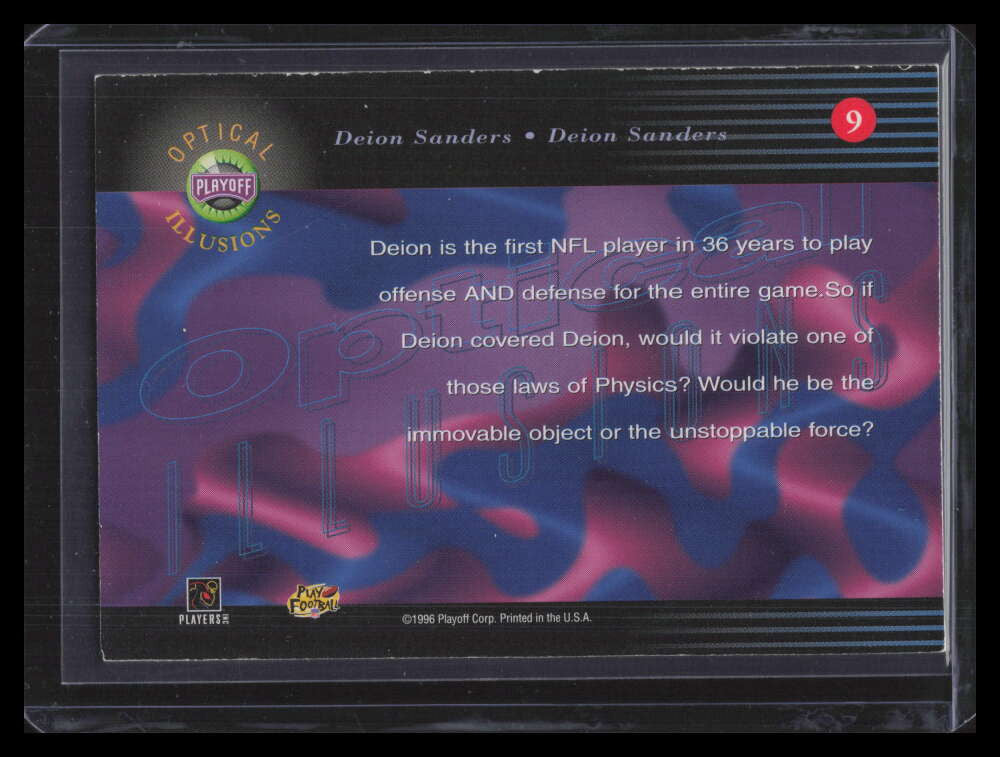 1996 Playoff Illusions Optical Illusions 9 Deion Sanders/ Deion Sanders