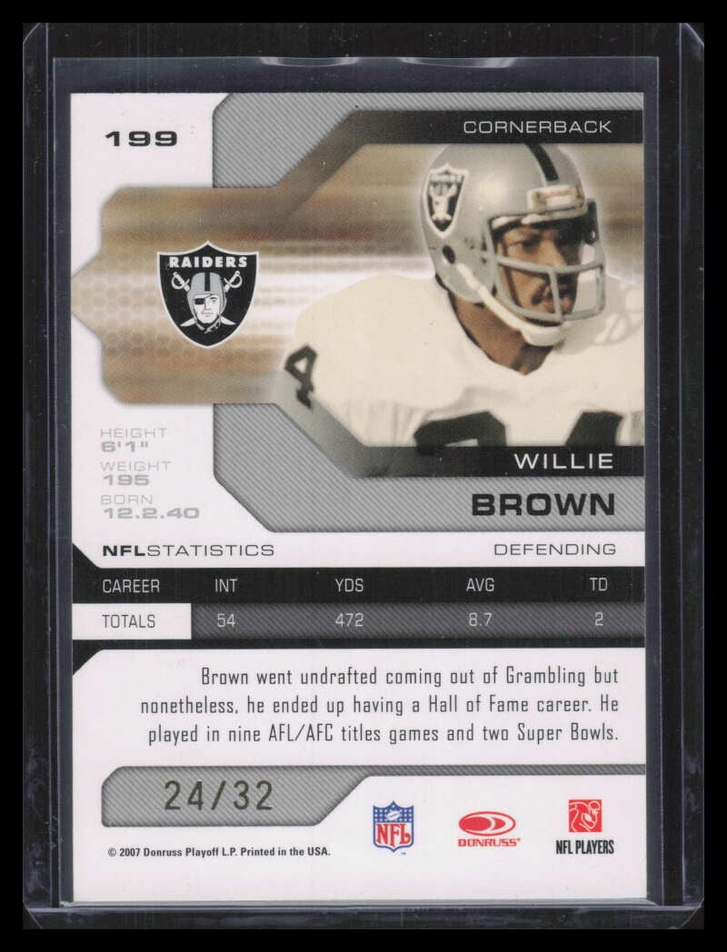 2007 Leaf Limited Bronze Spotlight 199 Willie Brown 24/32