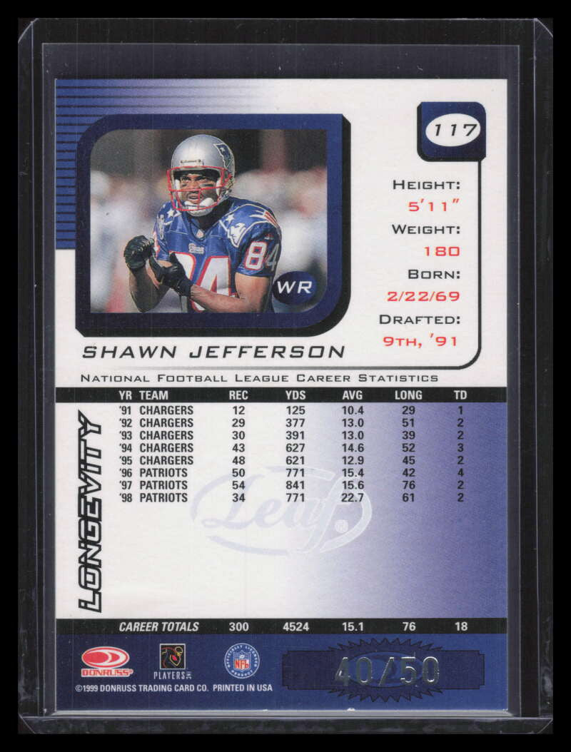 1999 Leaf Rookies and Stars Longevity 117 Shawn Jefferson 40/50