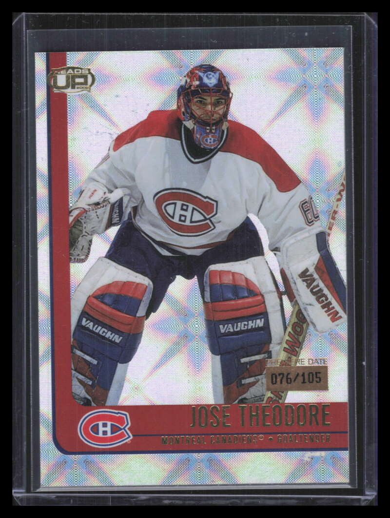 2001-02 Pacific Heads Up Premiere Date 52 Jose Theodore 76/105