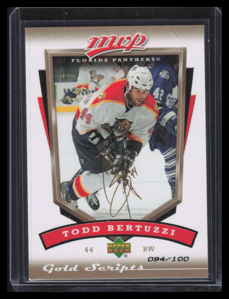 2006-07 Upper Deck MVP Gold Script 127 Todd Bertuzzi 94/100