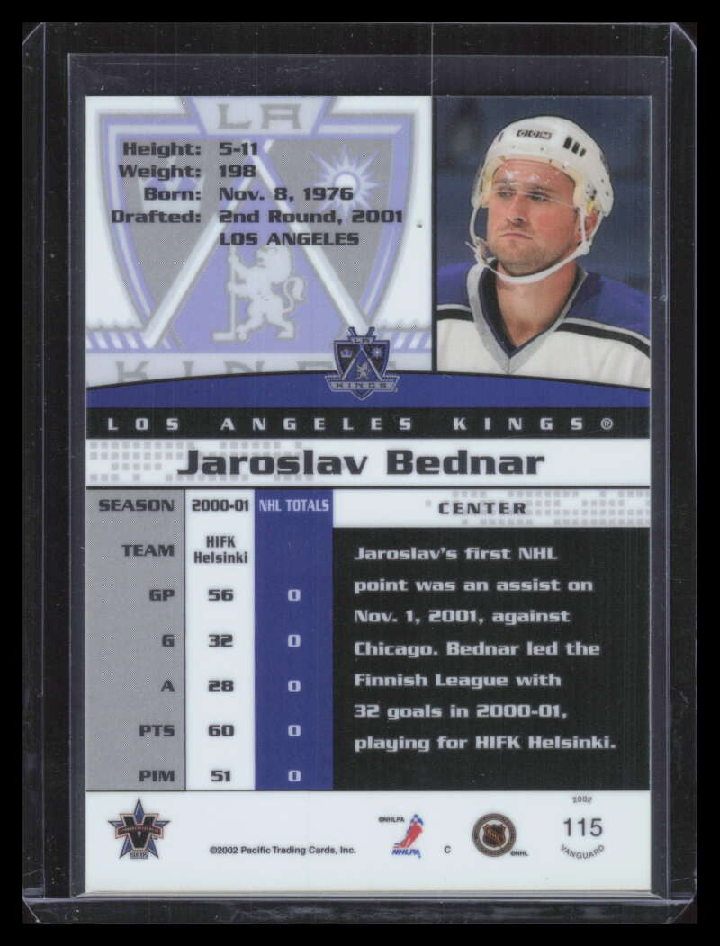 2001-02 Vanguard Red 115 Jaroslav Bednar Rookie 21/38