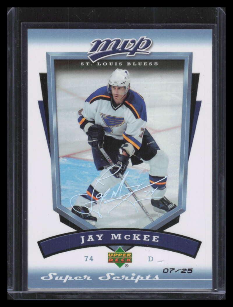 2006-07 Upper Deck MVP Super Script 257 Jay McKee 7/25