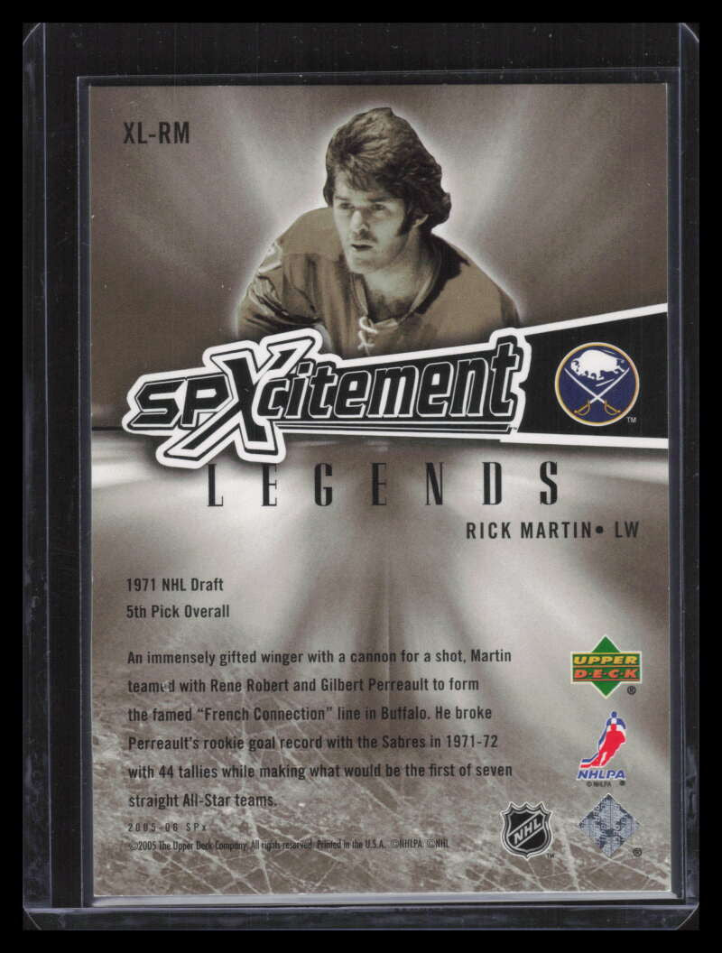 2005-06 SPx Xcitement Legends Gold XLRM Rick Martin 23/99