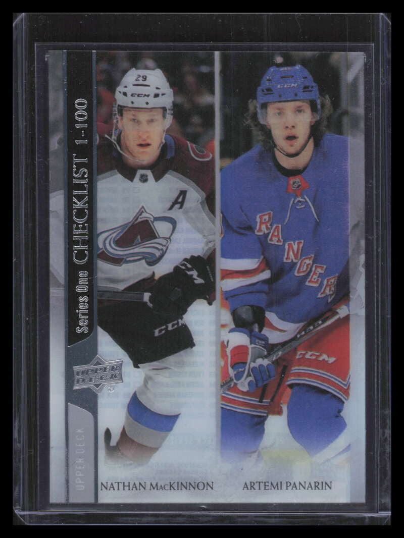 2020-21 Upper Deck Clear Cut Parallel 199 Panarin Nathan MacKinnon CL Checklist