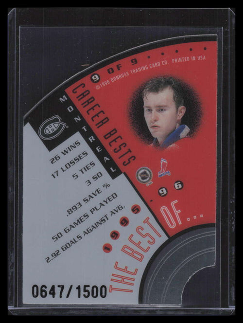 1996-97 Leaf The Best Of 9 Jocelyn Thibault 647/1500