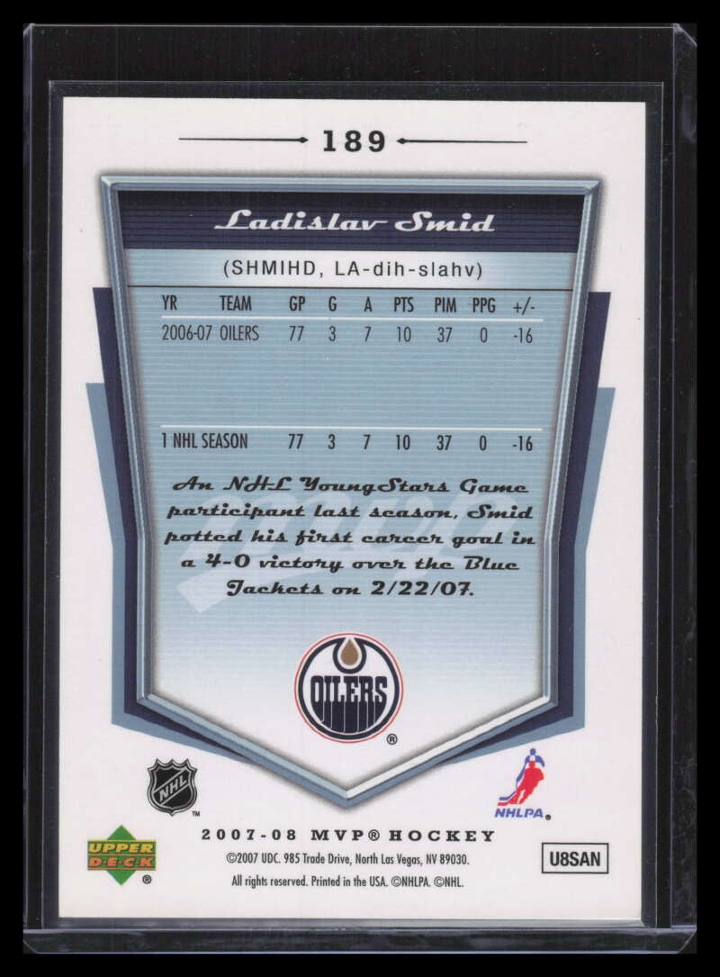 2007-08 Upper Deck MVP Super Script 189 Ladislav Smid 11/25