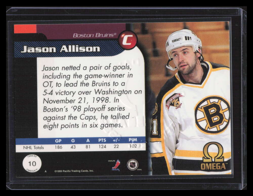 1998-99 Pacific Omega Opening Day Issue 10 Jason Allison 19/56