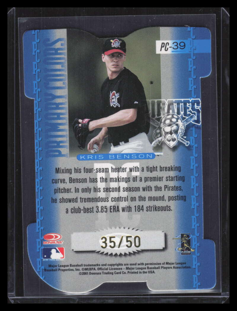 2001 Donruss Elite Primary Colors Blue Die Cut pc39 Kris Benson 35/50