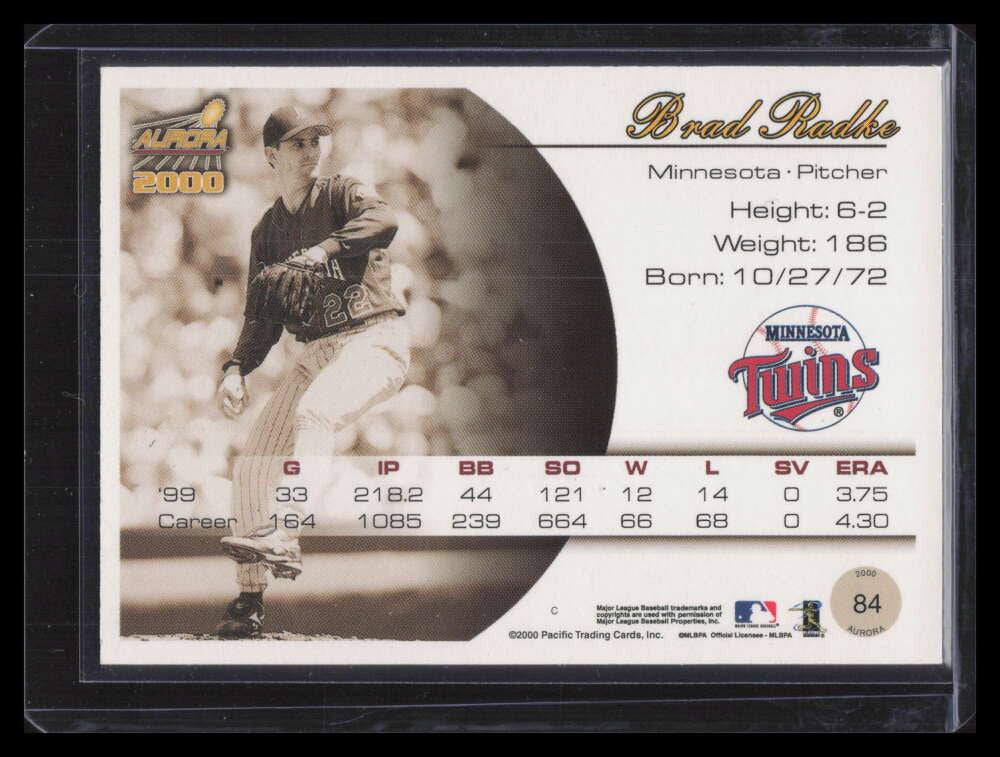 2000 Aurora Premiere Date 84 Brad Radke 2/52