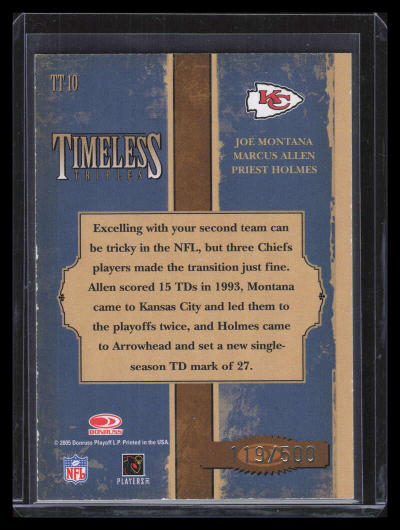 2005 Donruss Classics Timeless Triples Silver 10 Holmes Allen Montana 119/500