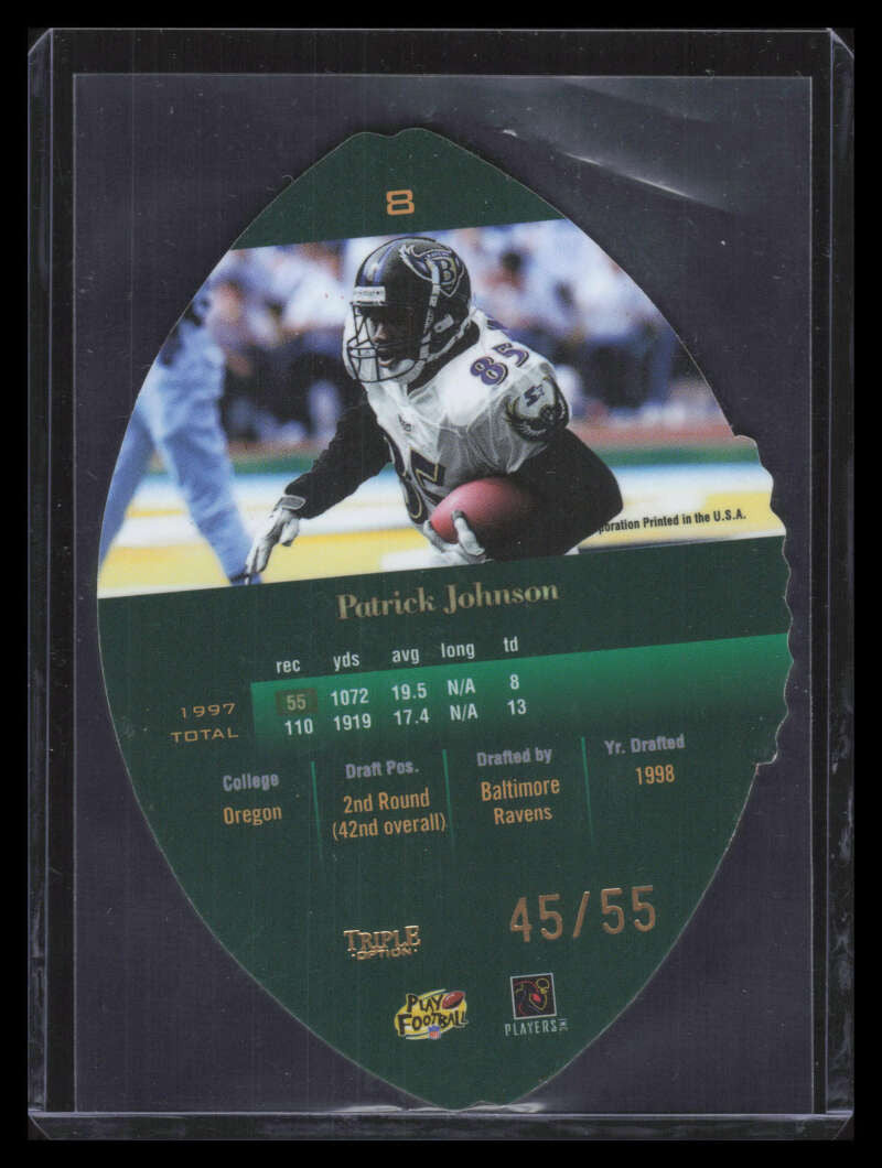 1998 Playoff Contenders Leather Gold 8 Pat Johnson Rookie 45/55