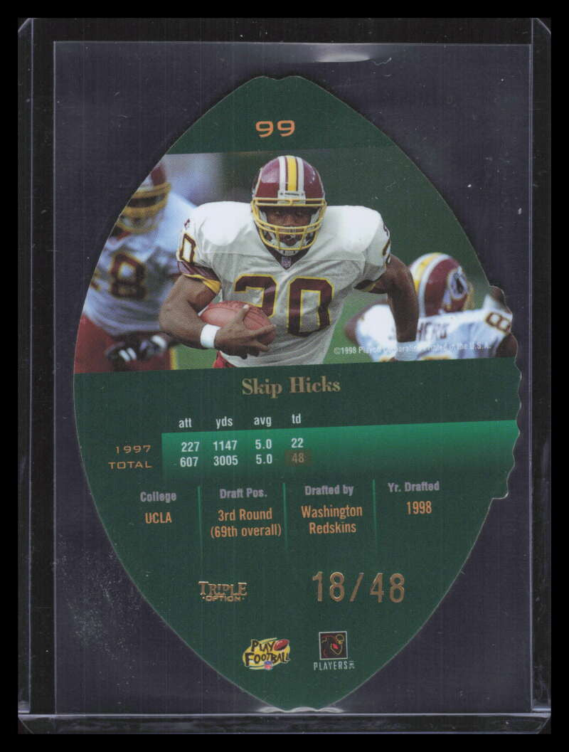 1998 Playoff Contenders Leather Gold 99 Skip Hicks Rookie 18/48