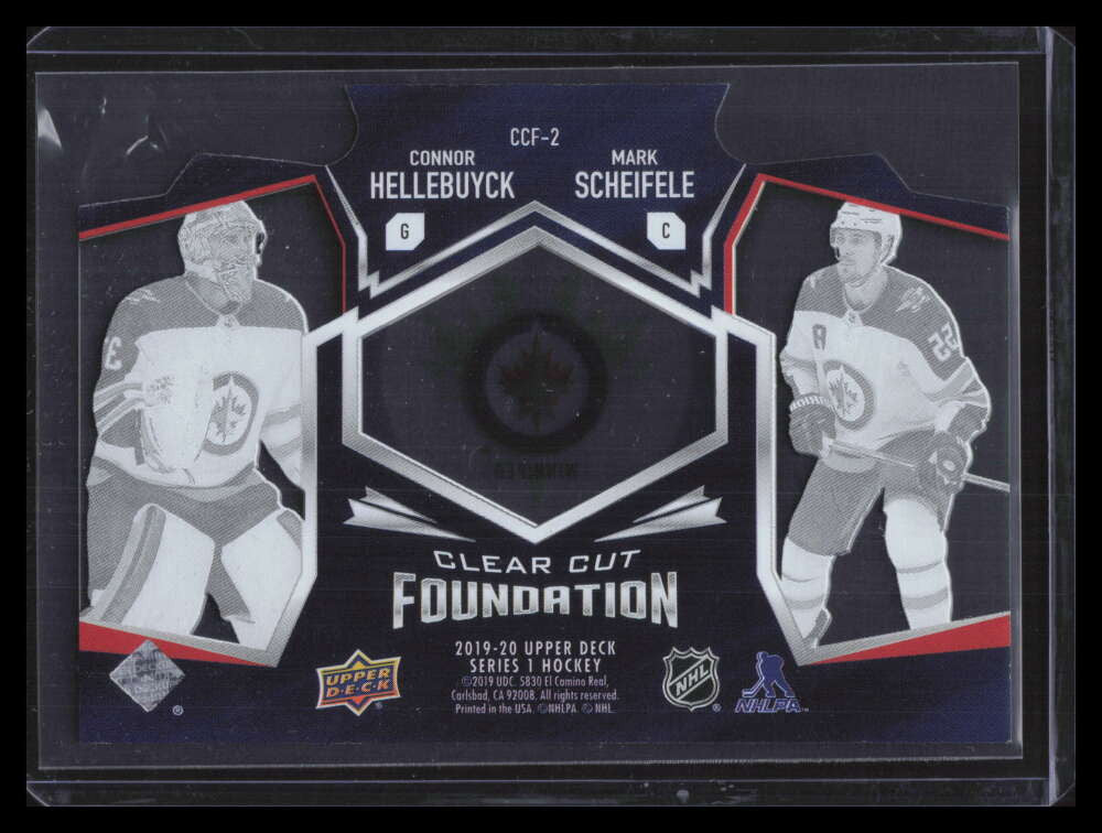 2019-20 Upper Deck Clear Cut Foundations ccf2 Mark Scheifele Connor Hellebuyck