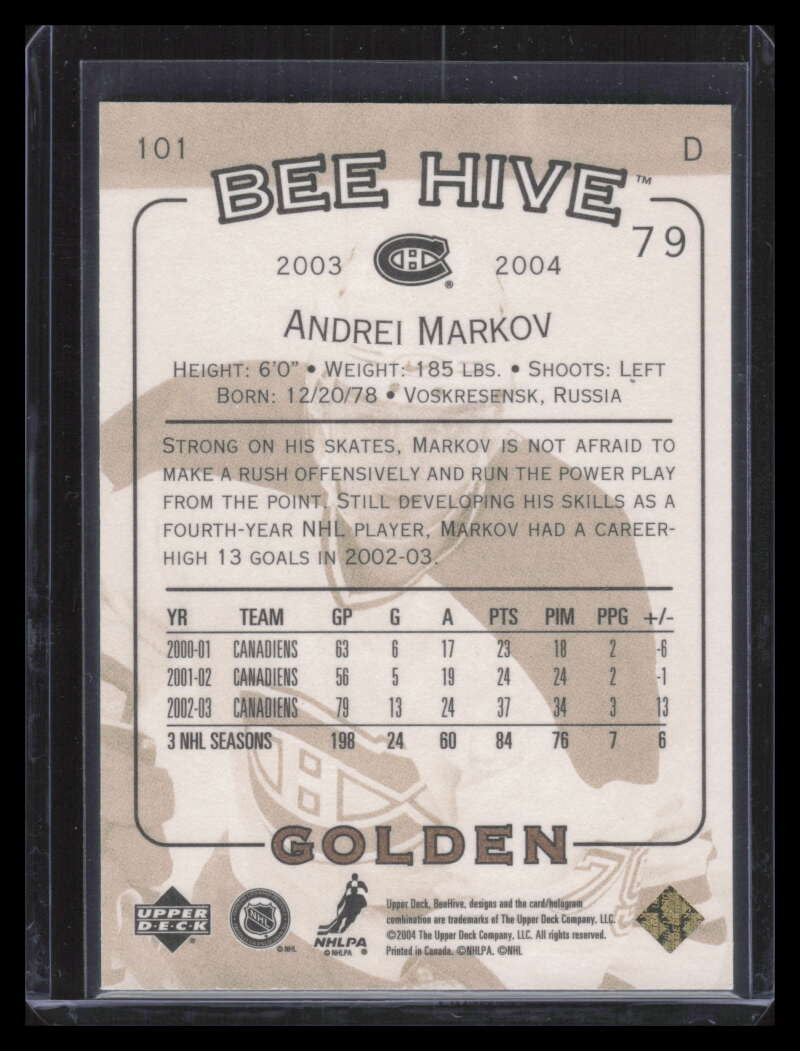 2003-04 Beehive Gold 101 Andrei Markov 8/15