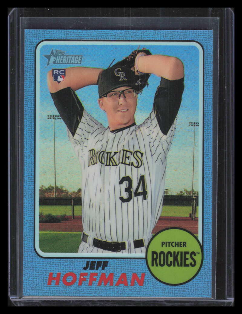 2017 Topps Heritage Chrome Blue Refractor thc651 Jeff Hoffman Rookie 47/68
