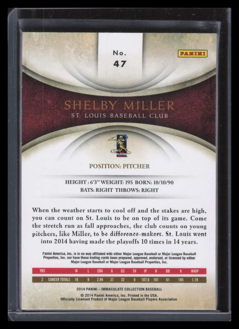 2014 Immaculate Collection Gold 47 Shelby Miller 4/5