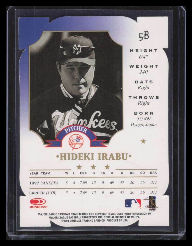 1998 Leaf Fractal Matrix Die Cuts 58 Hideki Irabu BZ /100