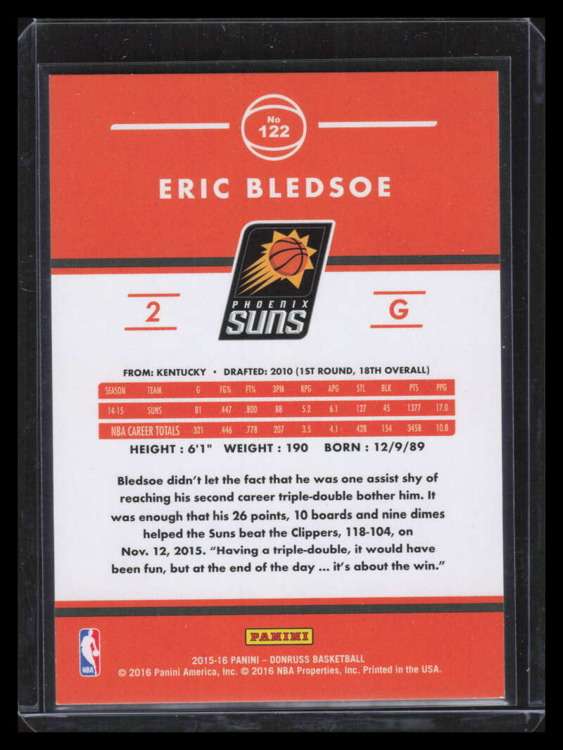 2015-16 Donruss Press Proofs Gold 122 Eric Bledsoe 7/10