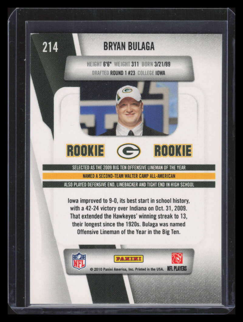 2010 Prestige 214b Bryan Bulaga Draft Rookie Variation SP
