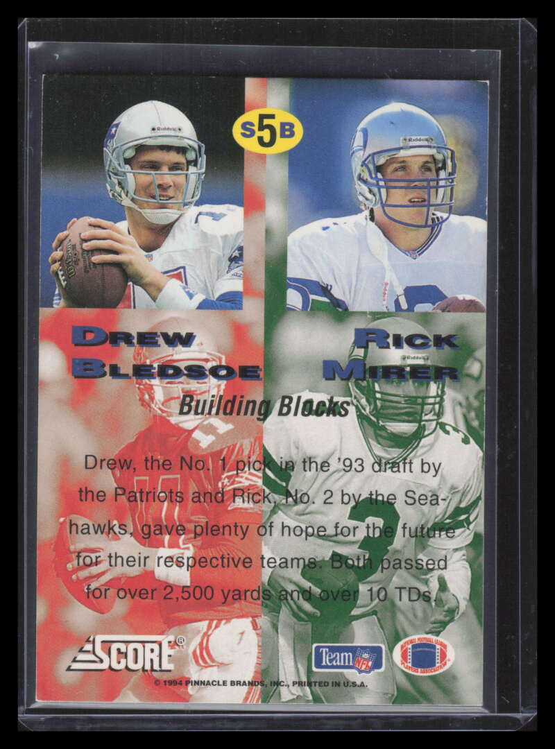 1994 Pinnacle/Sportflics Super Bowl 5 Rick Mirer Drew Bledsoe /2000 F06818