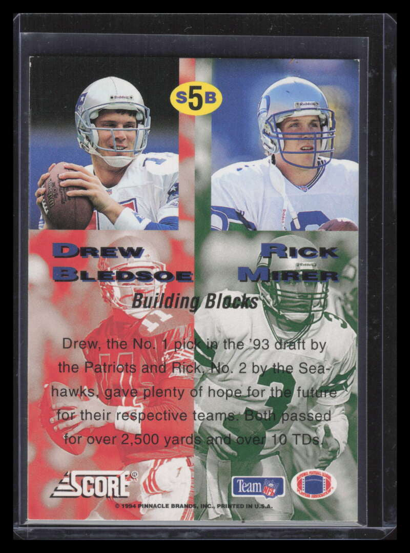 1994 Pinnacle/Sportflics Super Bowl 5 Rick Mirer Drew Bledsoe /2000 F06819