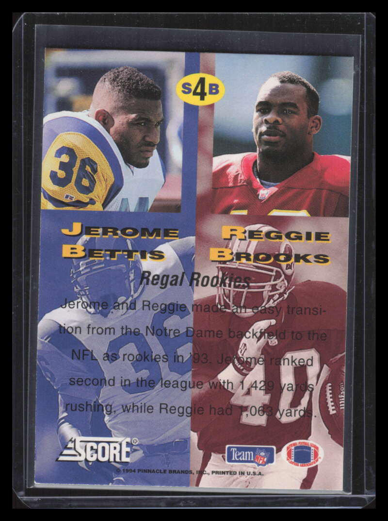 1994 Pinnacle/Sportflics Super Bowl 4 Reggie Brooks Jerome Bettis /2000 F06820